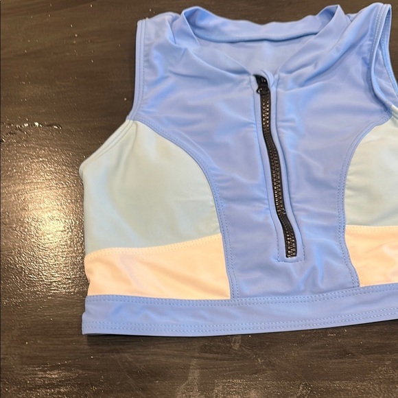 Teen’s Swim Top in Blue and White- 14 - Picture 4 of 7